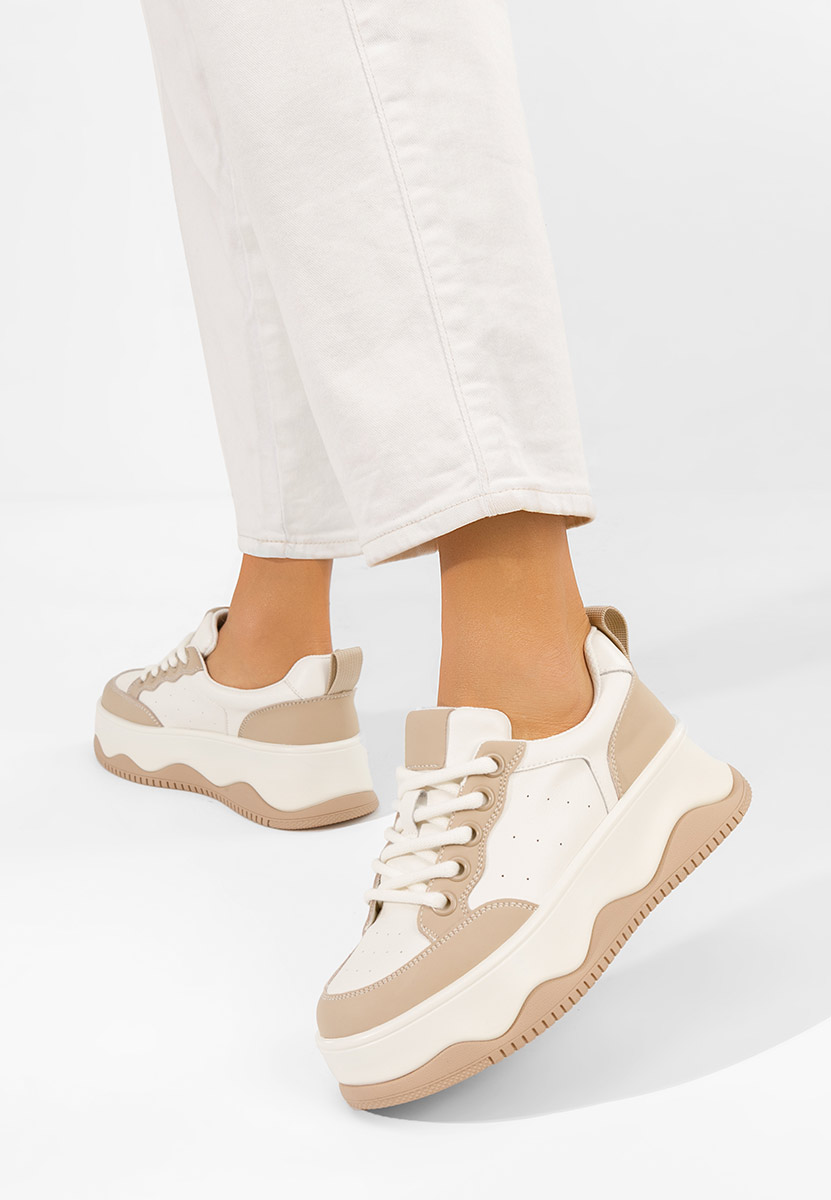 Bílé kožené dámské sneakersy Euselia