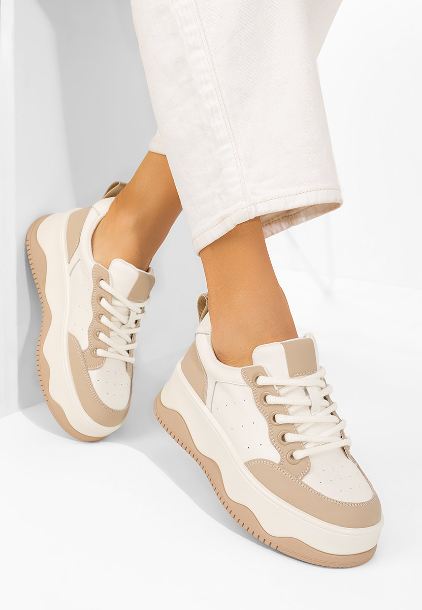 Bílé kožené dámské sneakersy Euselia