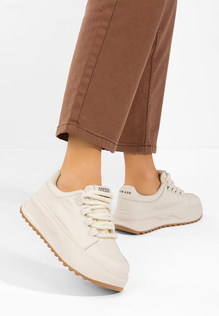 Bílé kožené dámské sneakersy Clarra