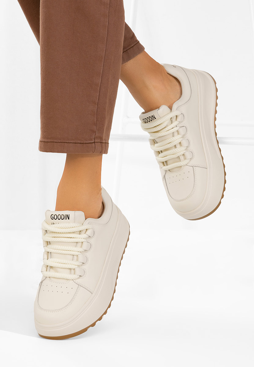 Bílé kožené dámské sneakersy Clarra