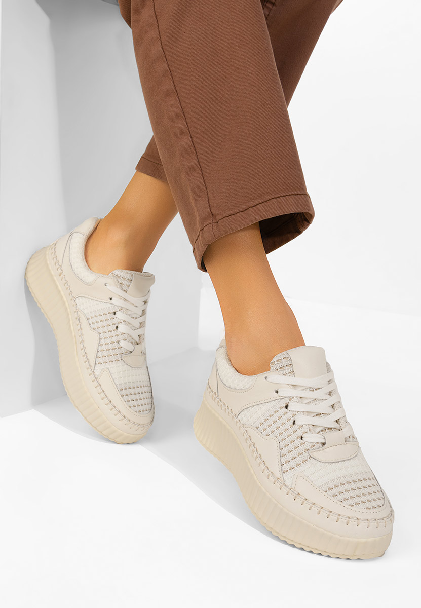 Béžové kožené dámské sneakersy Versala