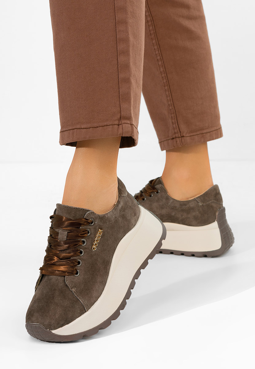 Hnedé kožené dámské sneakersy Gonelia V2