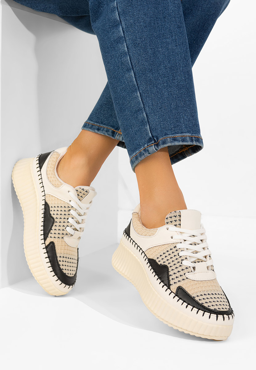 Béžové kožené dámské sneakersy Versala V2
