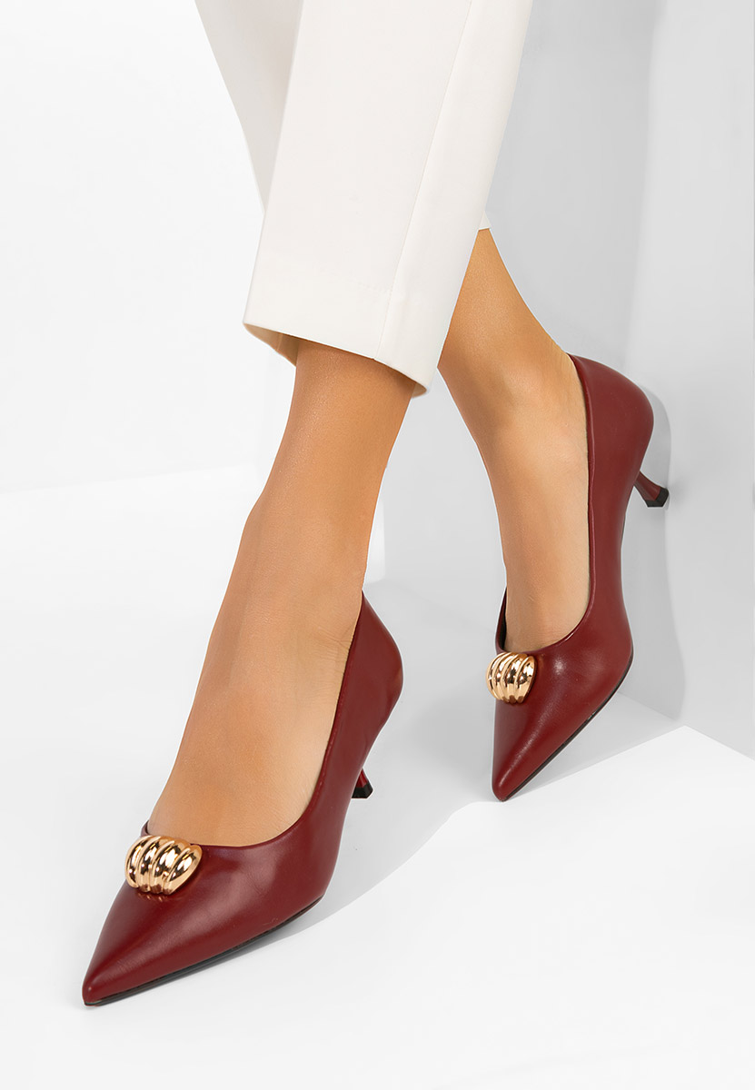 Bordové lodičky na nízkém podpatku Ruxanda