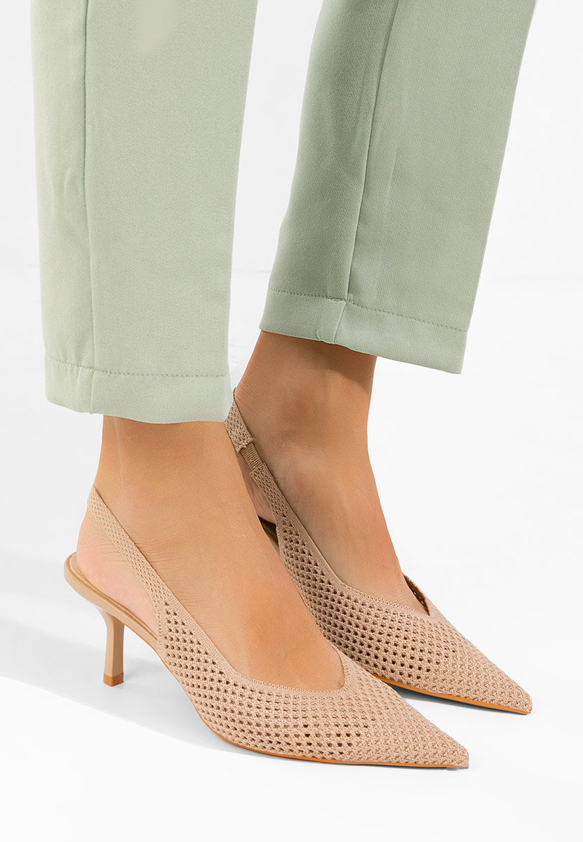 Béžové lodičky s otevřenou pätou Maldivia V2