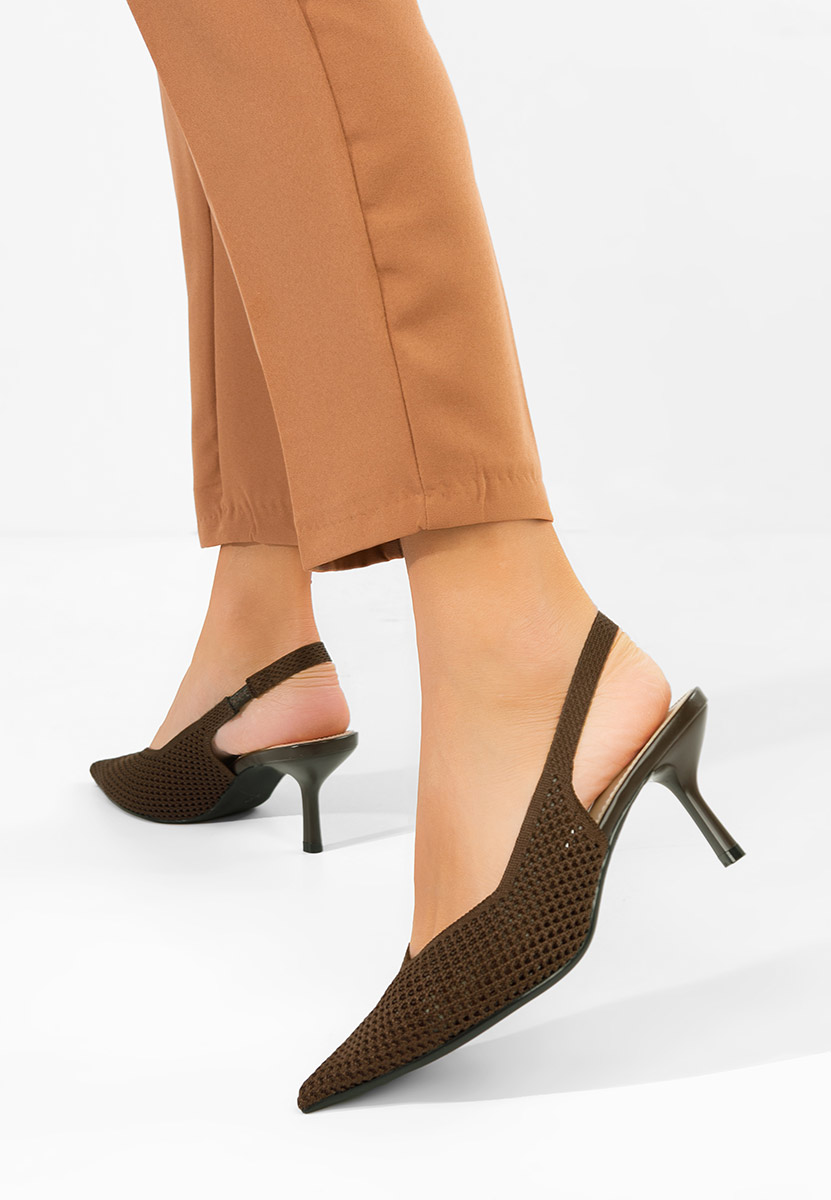 Hnedé lodičky s otevřenou pätou Maldivia