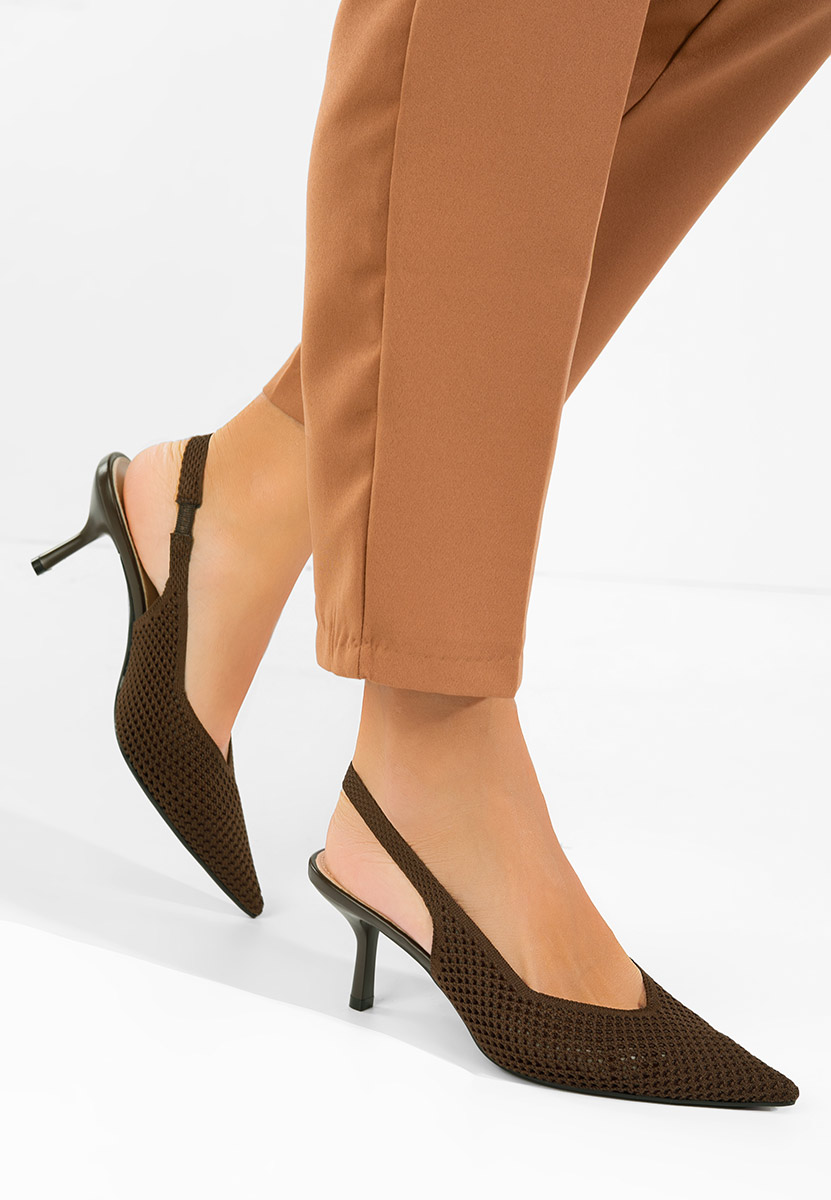 Hnedé lodičky s otevřenou pätou Maldivia