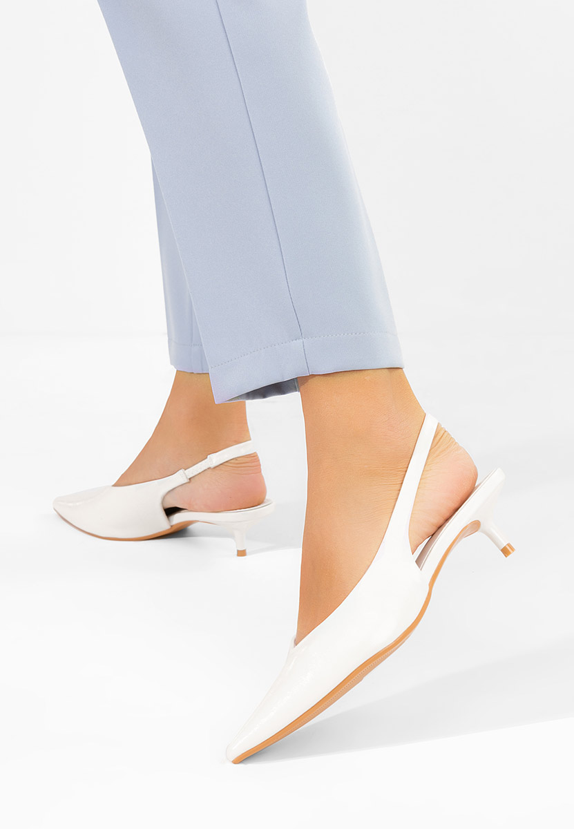 Bílé lodičky s otevřenou pätou Nirvania