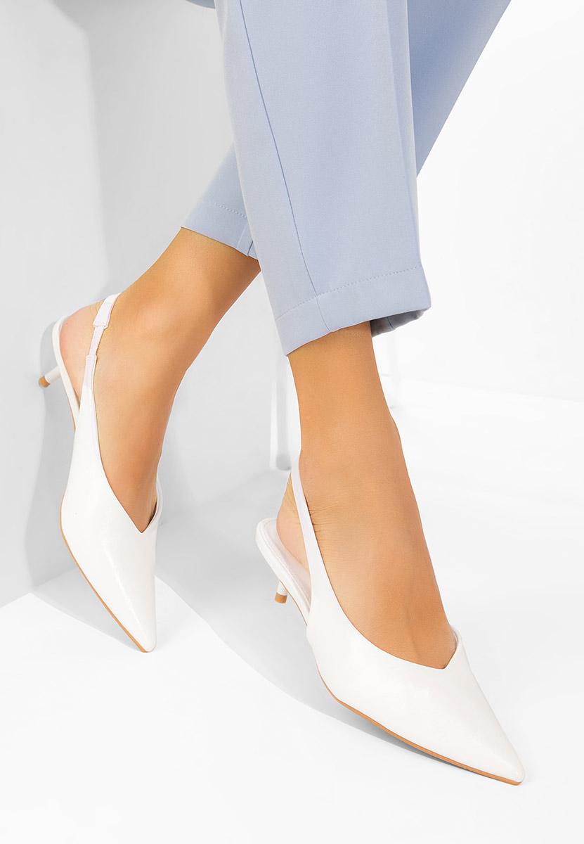 Bílé lodičky s otevřenou pätou Nirvania