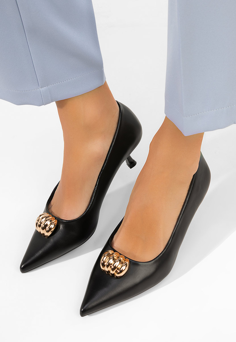 Černé lodičky na nízkém podpatku Ruxanda