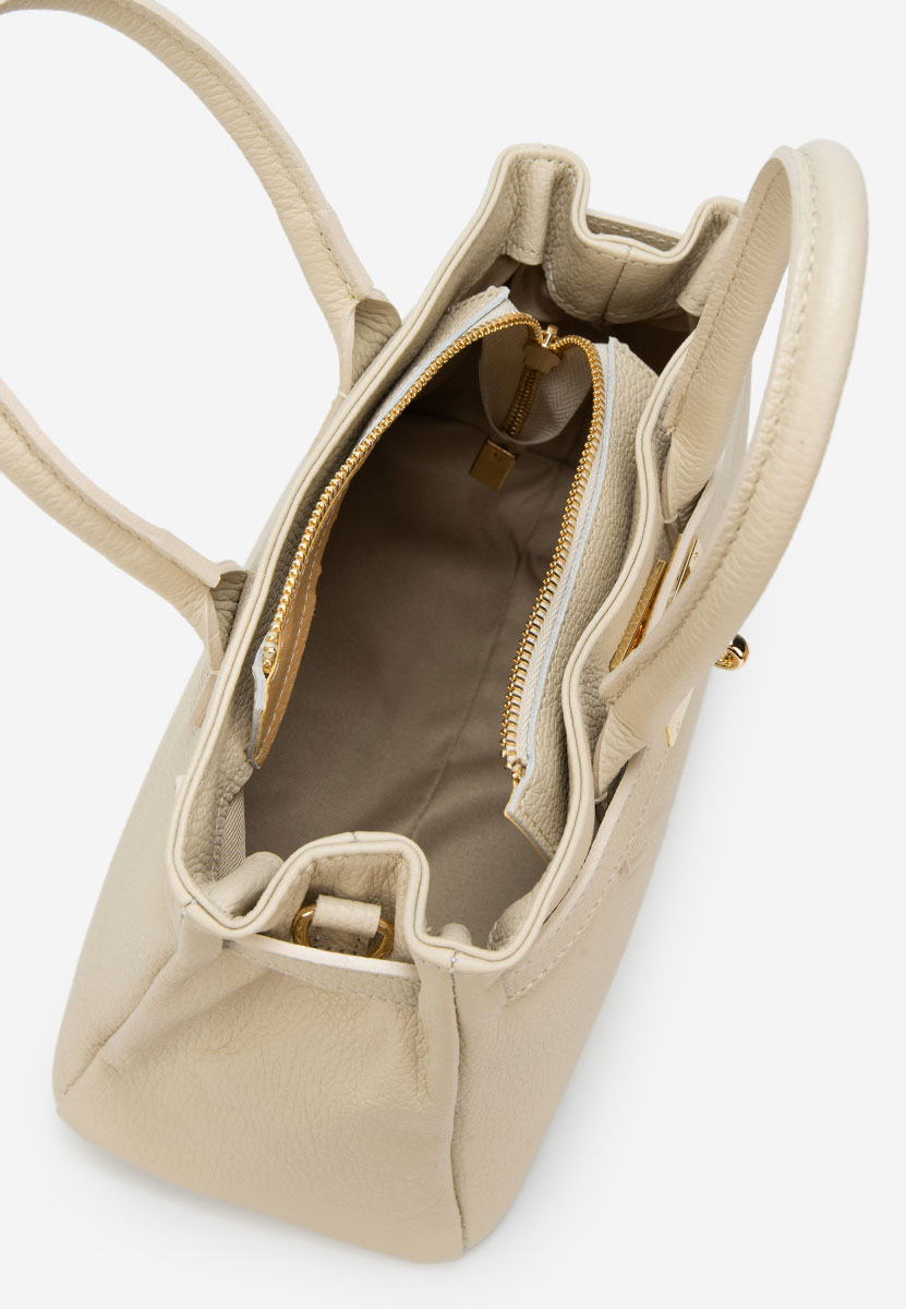 Béžové rukojeť kabelky Ayeria