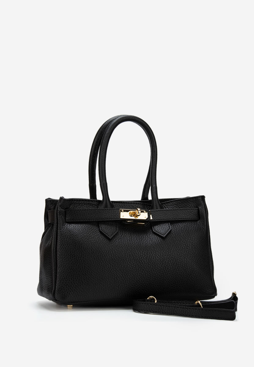 Černá rukojeť kabelky Ayeria