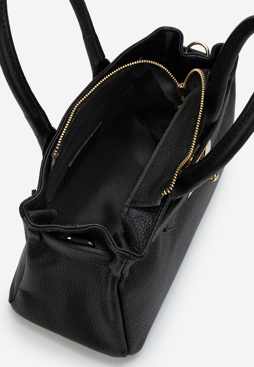 Černá rukojeť kabelky Ayeria