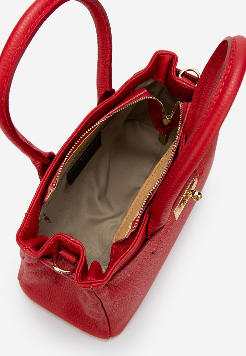 Červená rukojeť kabelky Ayeria