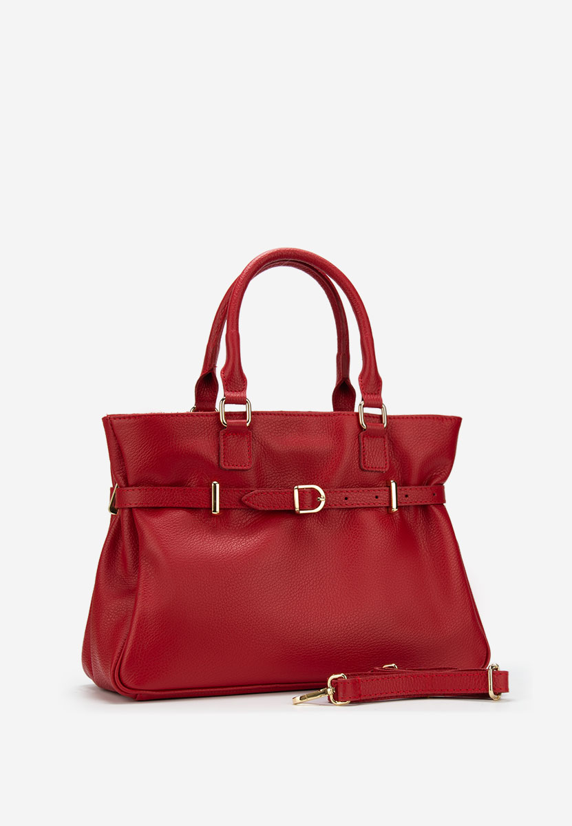 Červená kabelka z pravé kůže Ruxandra