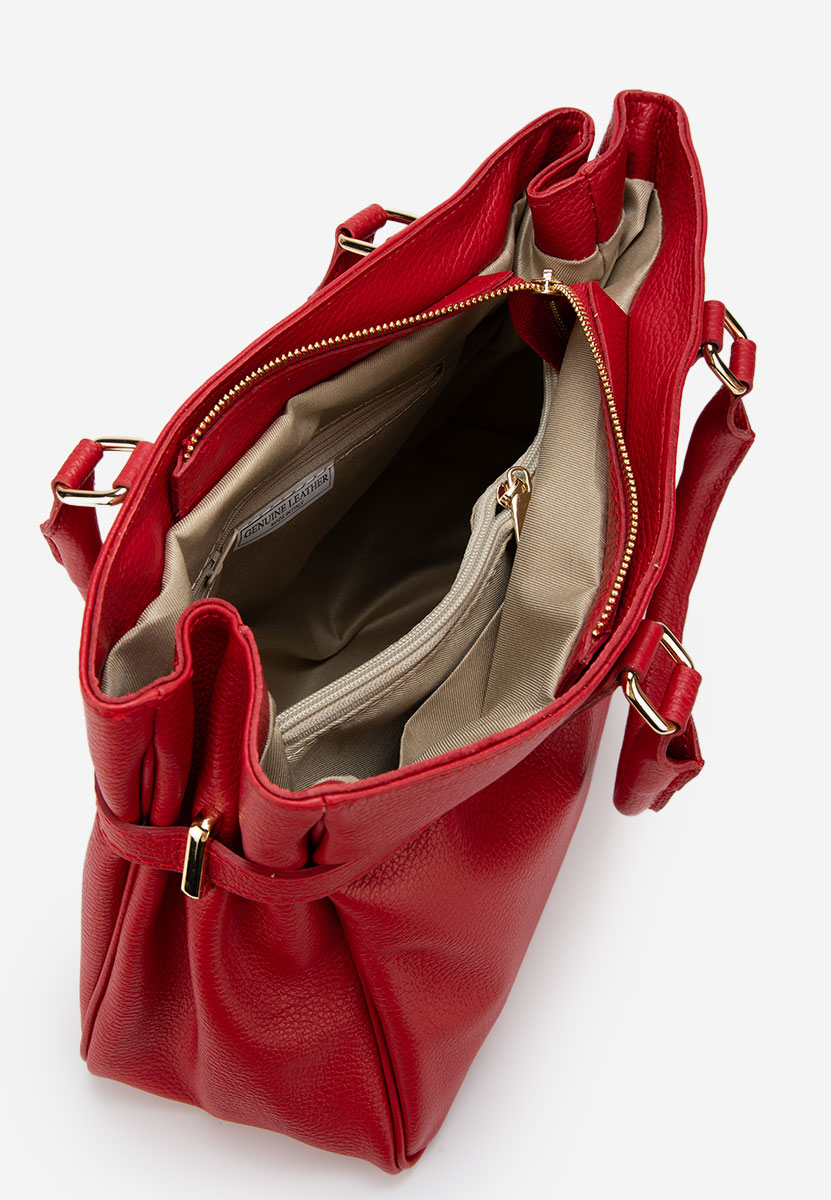 Červená kabelka z pravé kůže Ruxandra