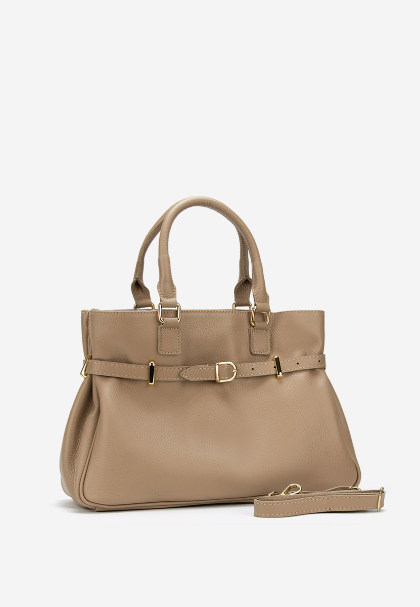 Béžové kabelka z pravé kůže Ruxandra V2