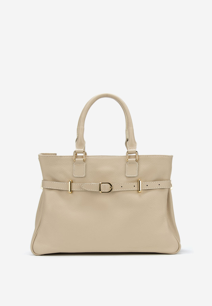 Béžové kabelka z pravé kůže Ruxandra