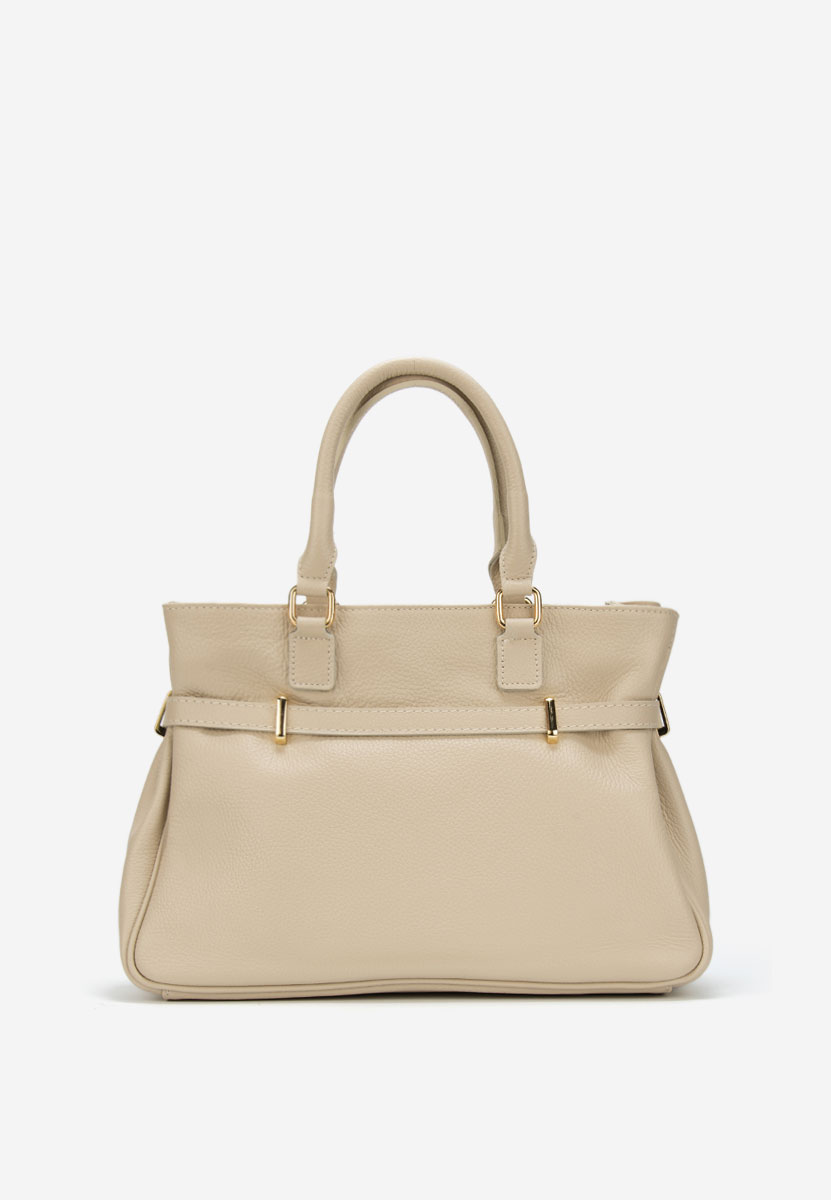 Béžové kabelka z pravé kůže Ruxandra