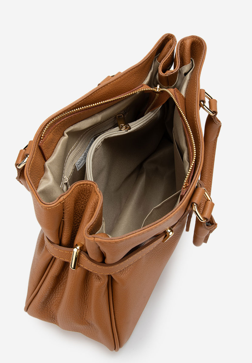 Camelové kabelka z pravé kůže Ruxandra