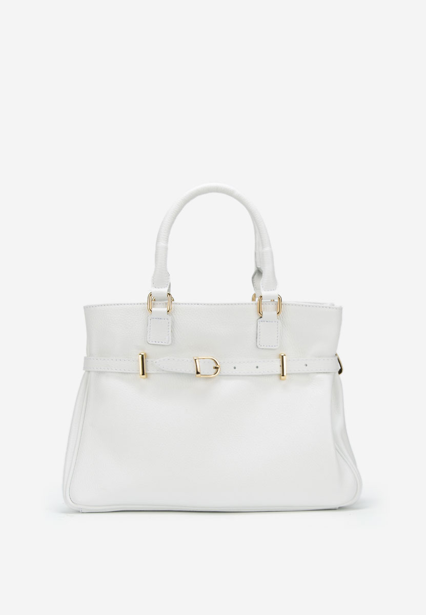 Bílá kabelka z pravé kůže Ruxandra