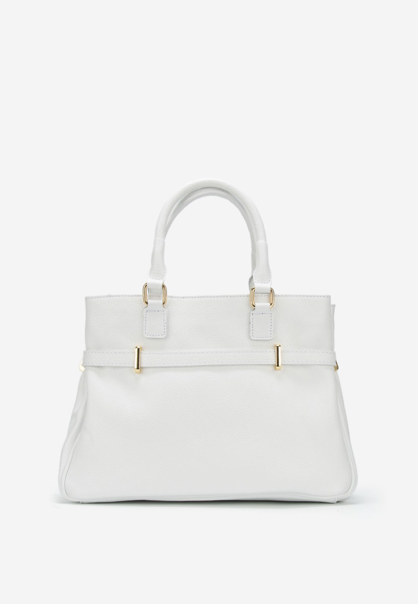Bílá kabelka z pravé kůže Ruxandra