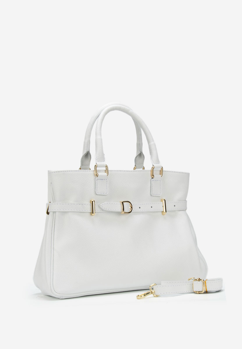 Bílá kabelka z pravé kůže Ruxandra