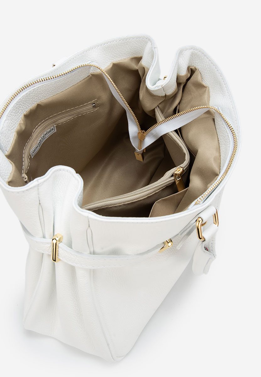 Bílá kabelka z pravé kůže Ruxandra