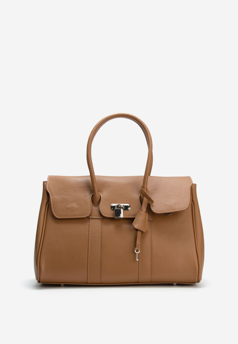 Camelové kabelka z pravé kůže Rozya