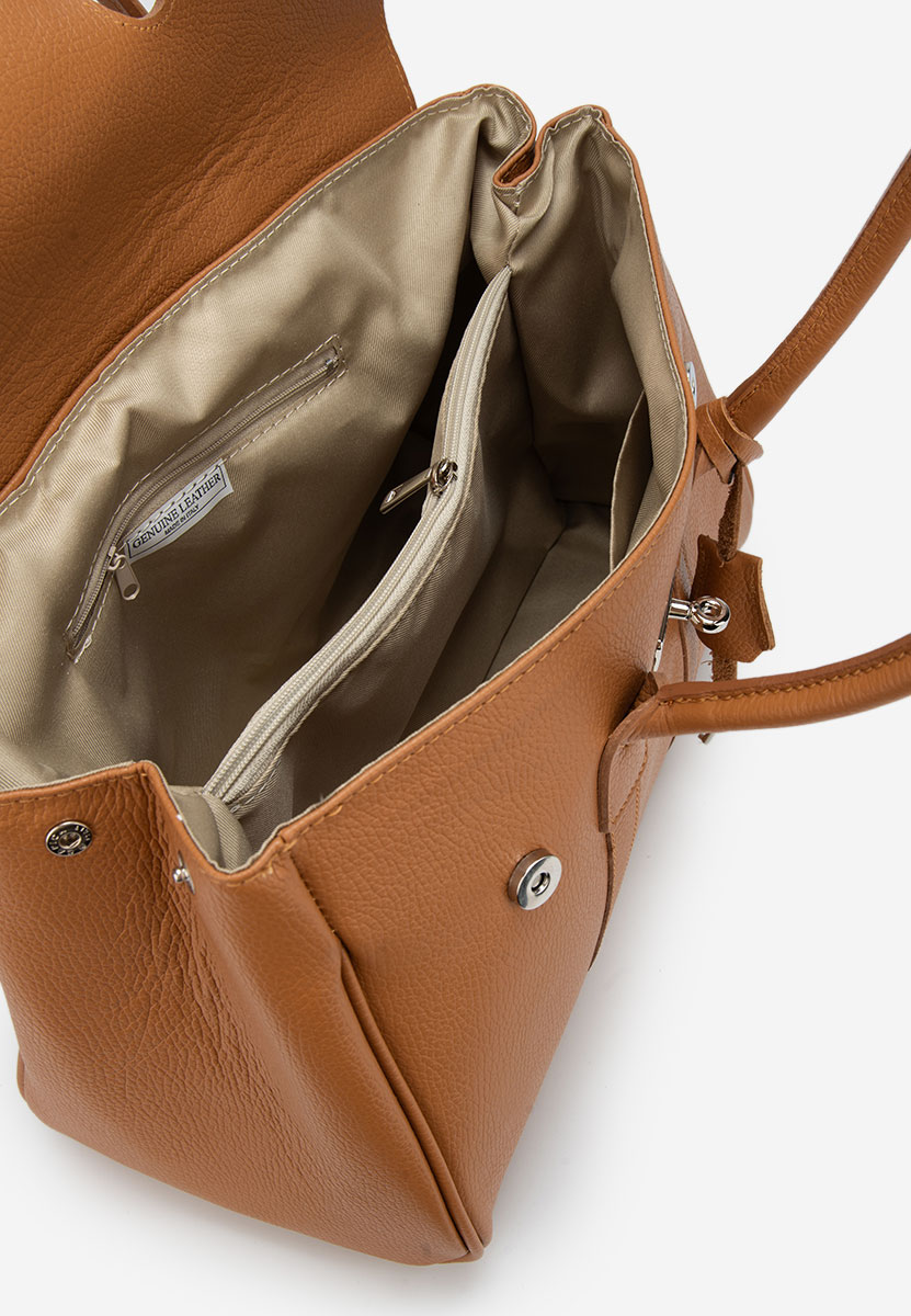 Camelové kabelka z pravé kůže Rozya