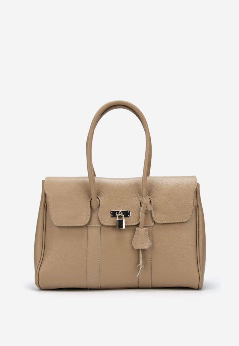 Ružové kabelka z pravé kůže Ya V2 bej