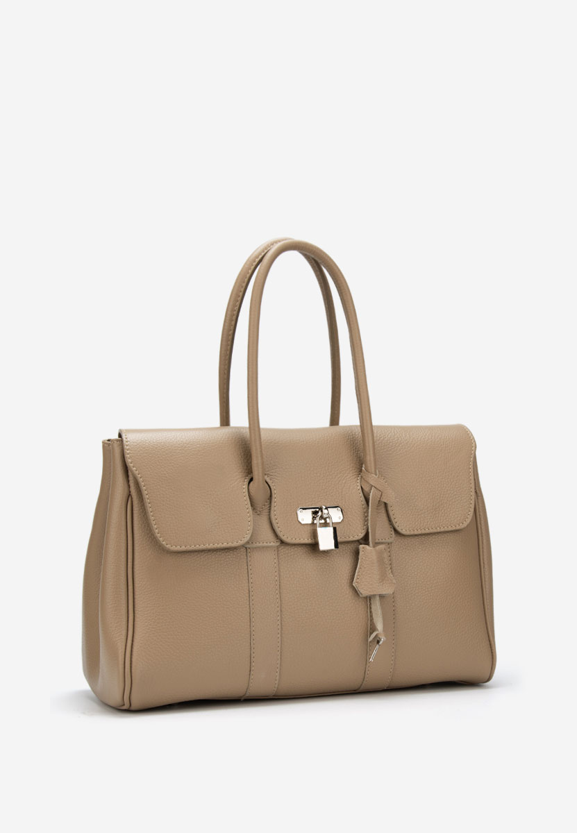 Ružové kabelka z pravé kůže Ya V2 bej