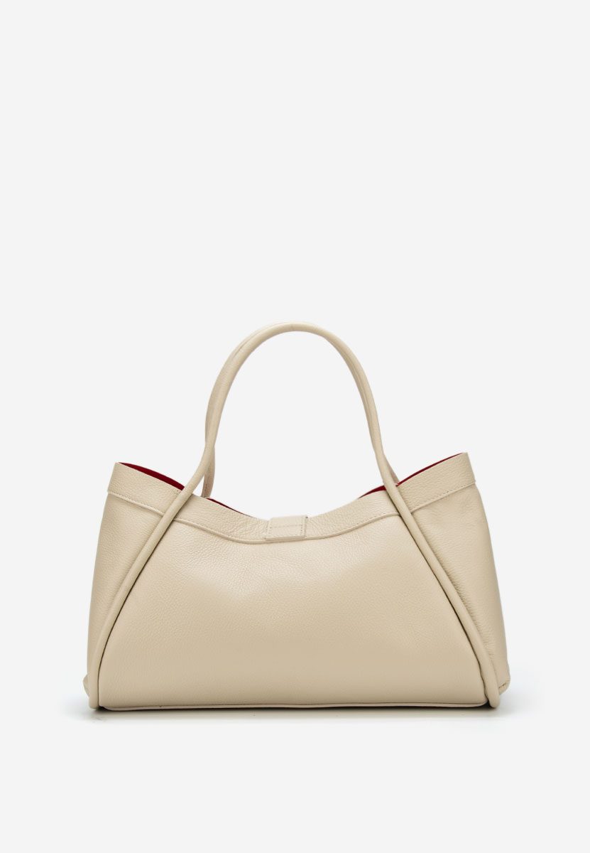 Béžové kabelka z pravé kůže Oniana