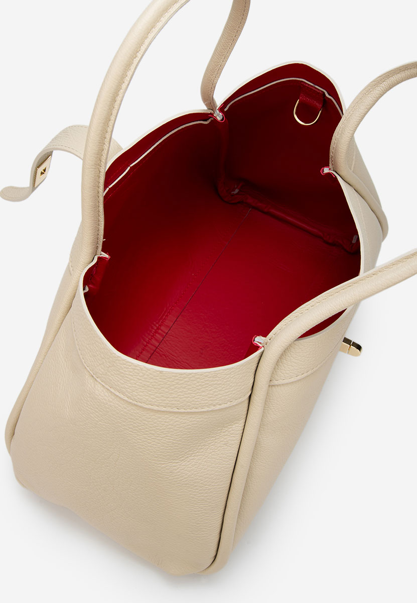 Béžové kabelka z pravé kůže Oniana