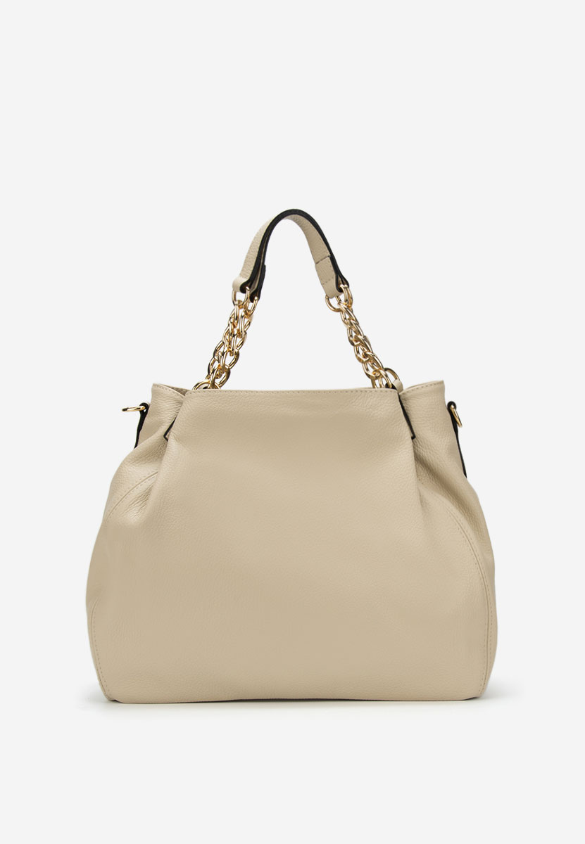 Béžové kabelka z pravé kůže Kiaya