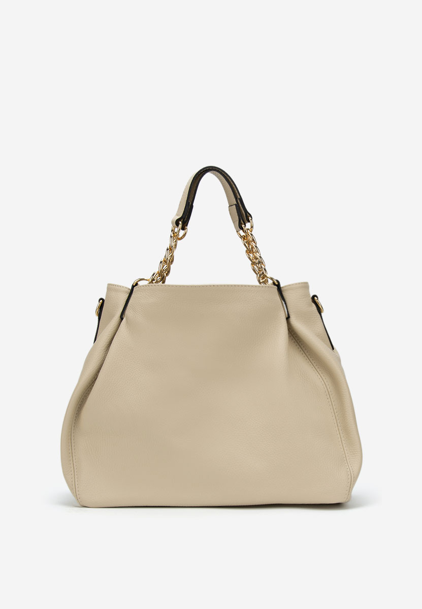 Béžové kabelka z pravé kůže Kiaya