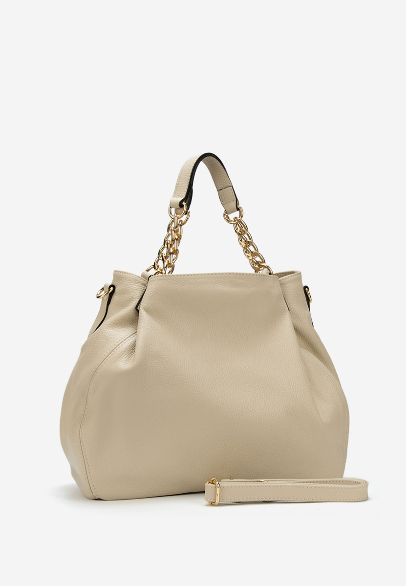 Béžové kabelka z pravé kůže Kiaya