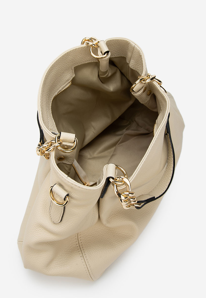 Béžové kabelka z pravé kůže Kiaya