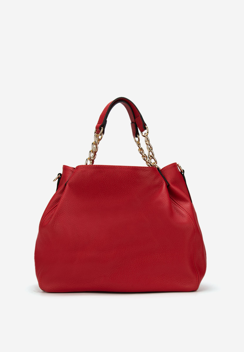 Červená kabelka z pravé kůže Kiaya