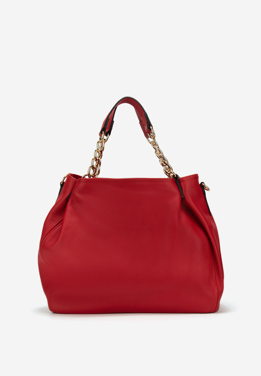 Červená kabelka z pravé kůže Kiaya
