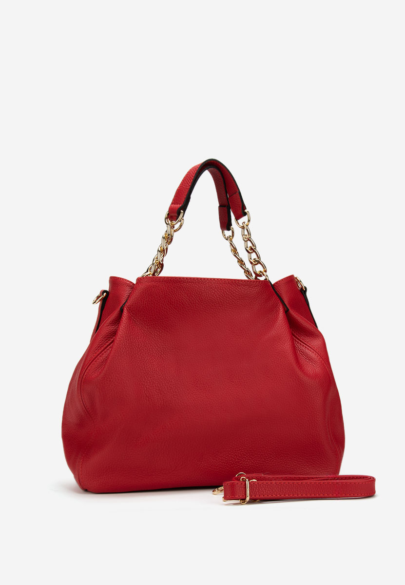 Červená kabelka z pravé kůže Kiaya
