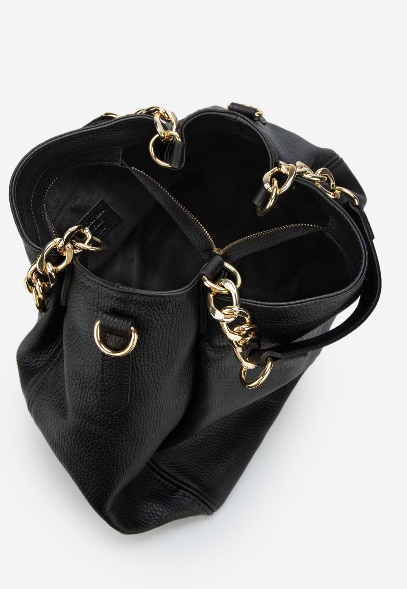 Černá kabelka z pravé kůže Kiaya