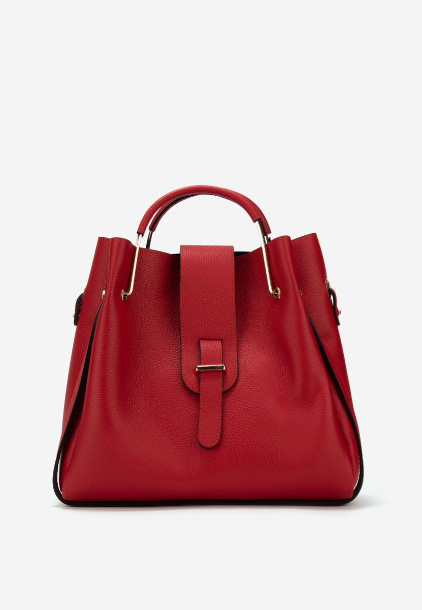 Červená kabelka z pravé kůže Acassia