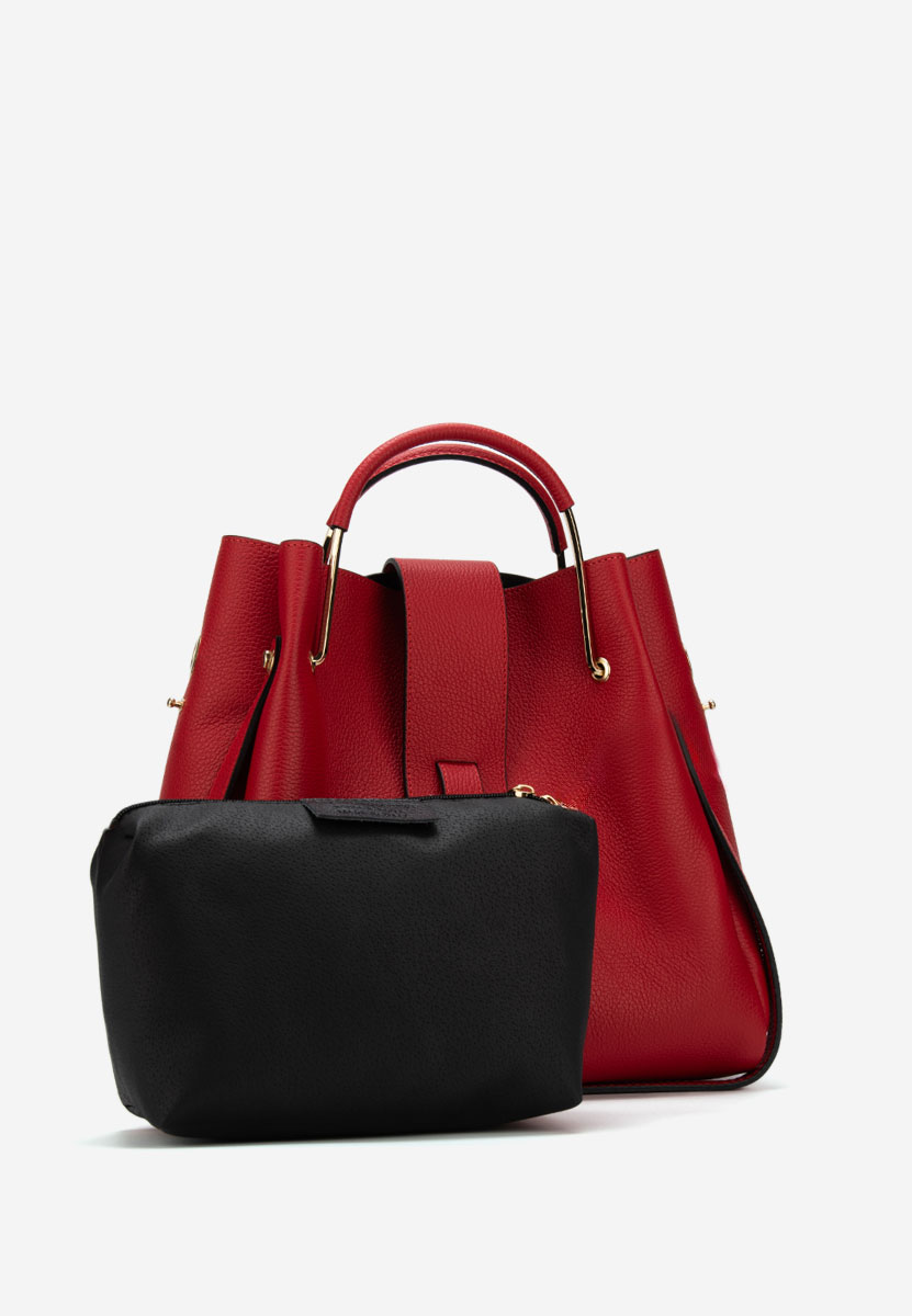 Červená kabelka z pravé kůže Acassia