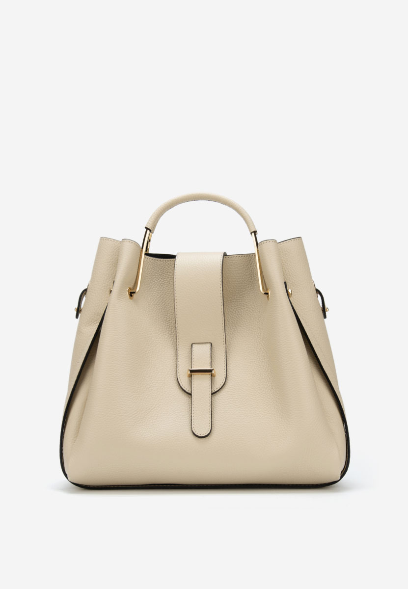 Béžové kabelka z pravé kůže Acassia