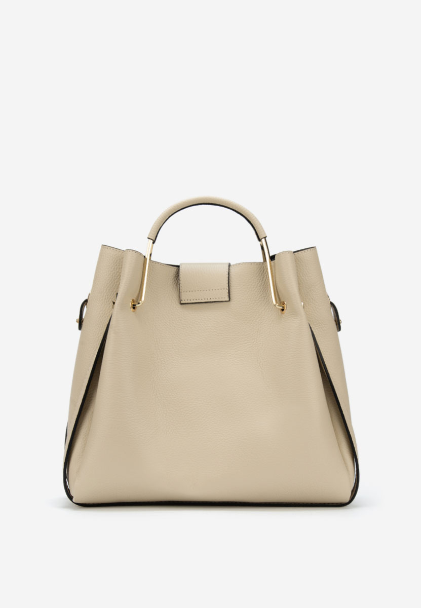 Béžové kabelka z pravé kůže Acassia