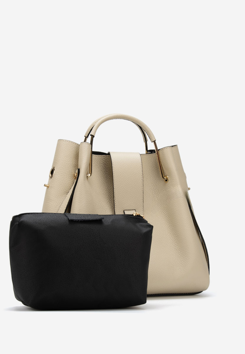 Béžové kabelka z pravé kůže Acassia