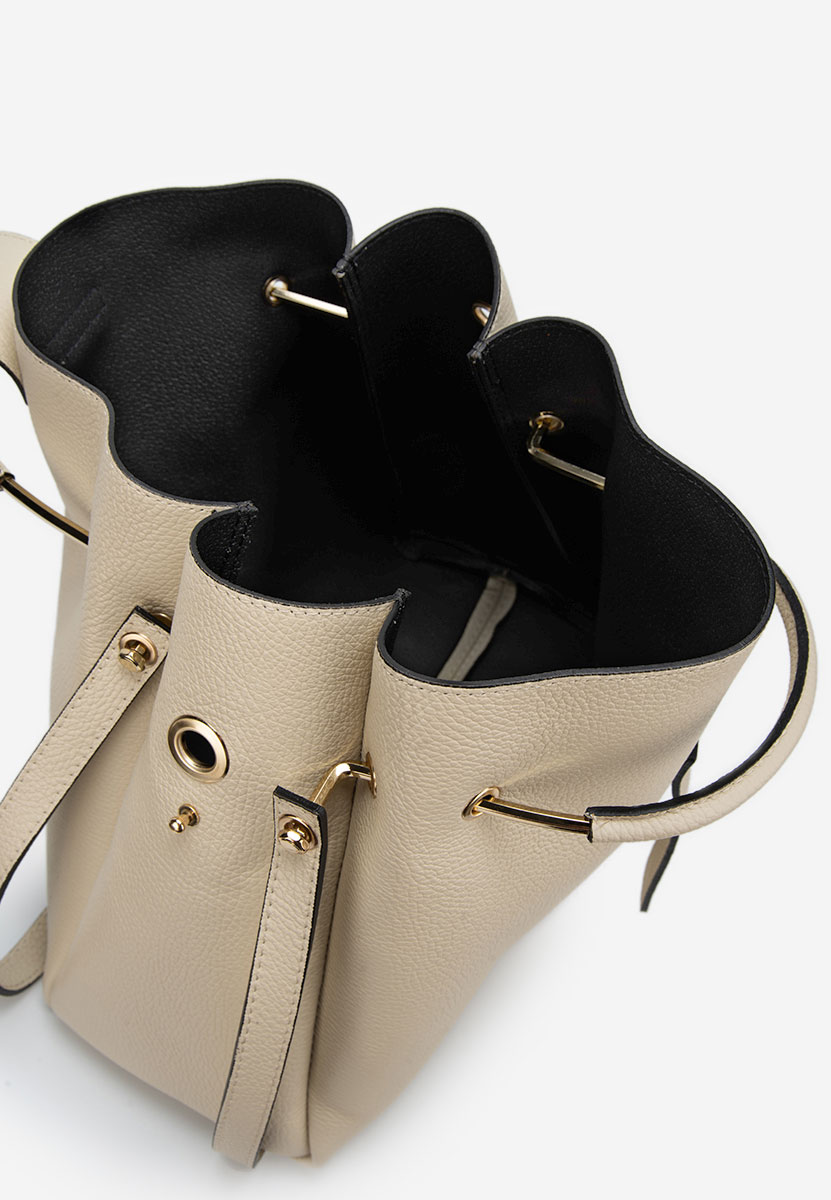 Béžové kabelka z pravé kůže Acassia