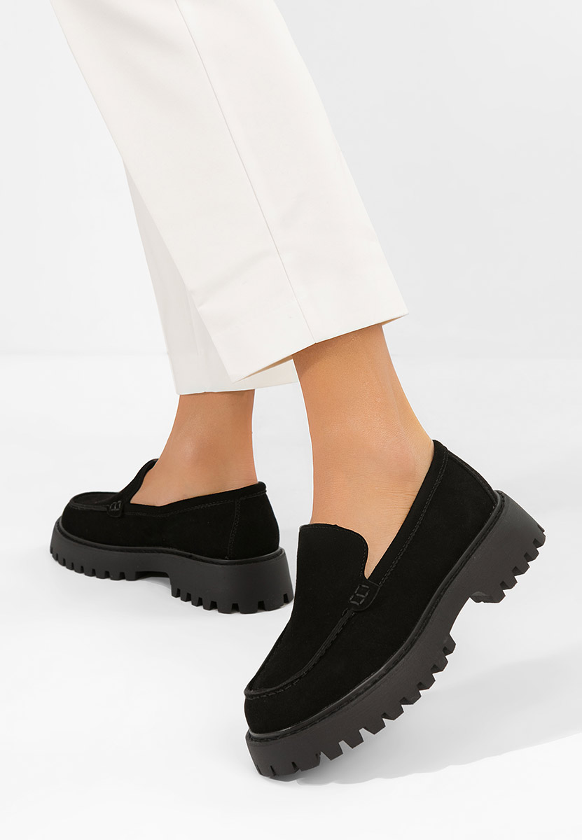 Černé mokasíny dámské Analeia