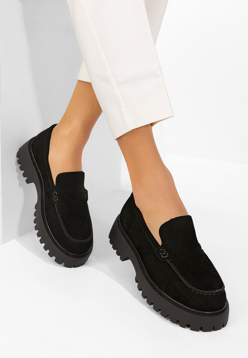 Černé mokasíny dámské Analeia